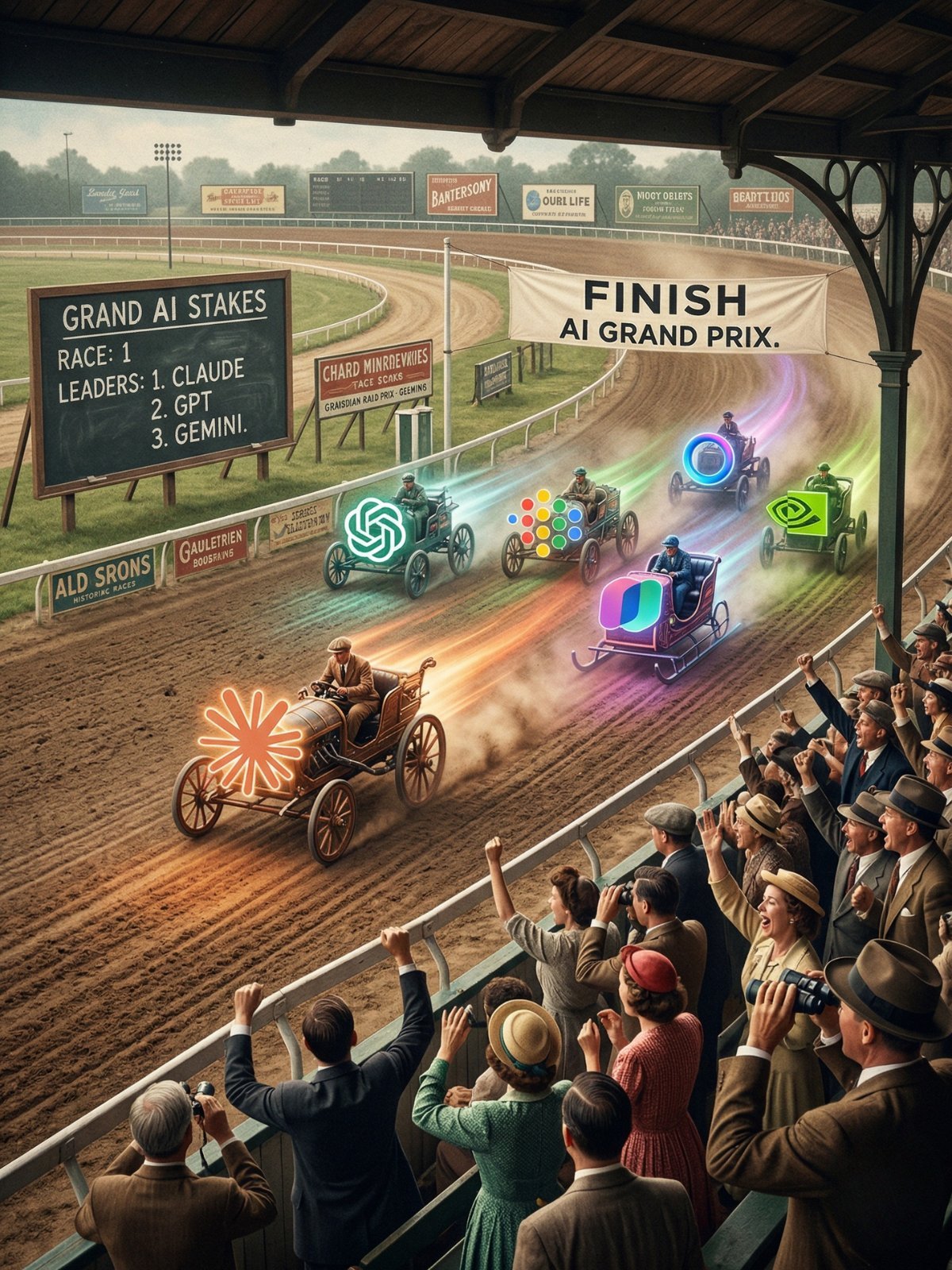 Logos de Claude, ChatGPT, Gemini y otros en batalla visual