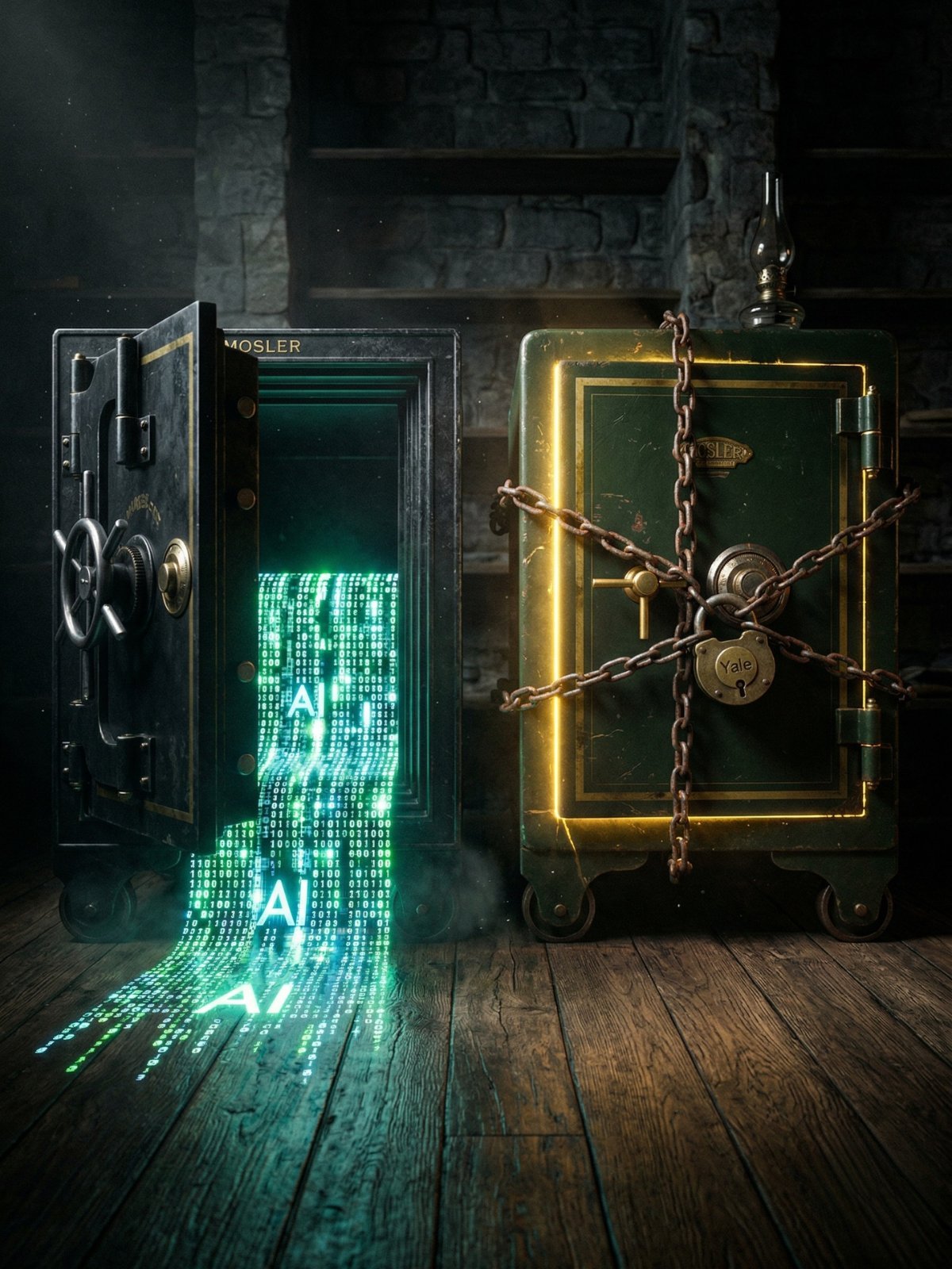 Símbolo de código abierto vs cerradura, estilo minimalista