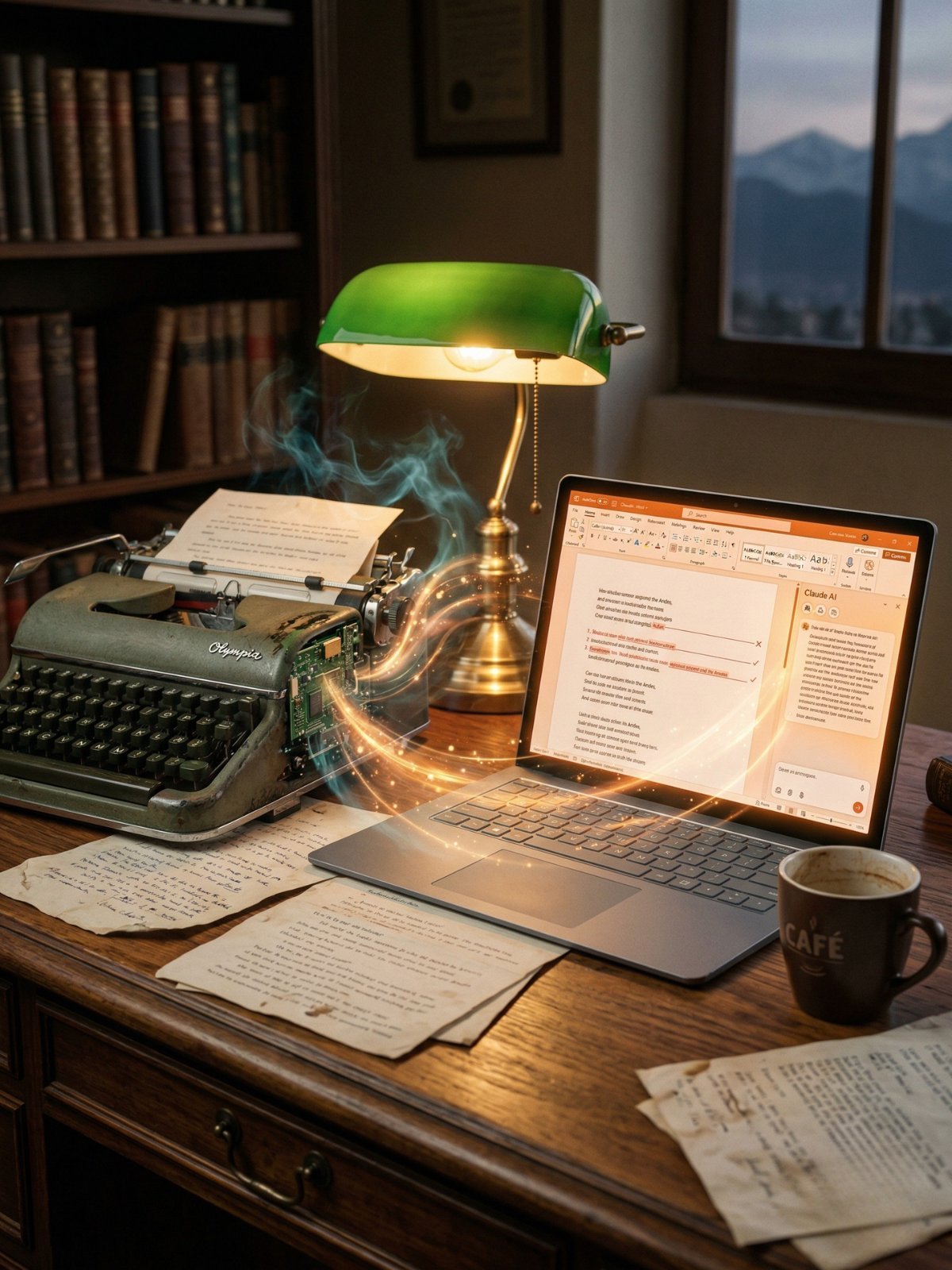 Interfaz de Microsoft Word con el sidebar de Claude integrado, mostrando sugerencias de edición en tiempo real